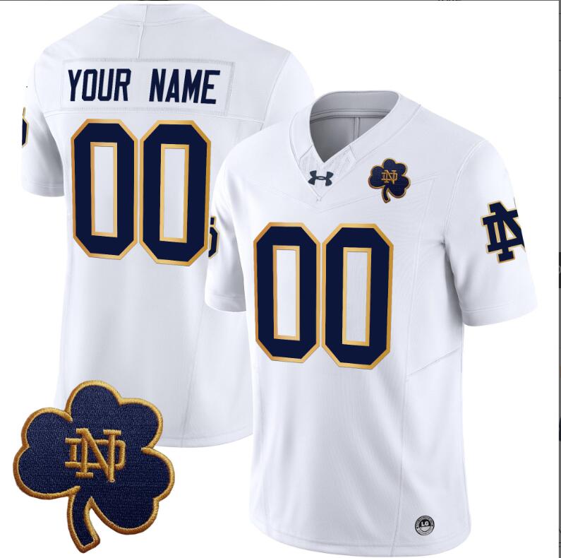 Youth  Notre Dame Fighting Irish 2024 Vapor Limited white Custom Nike NCAA Jersey